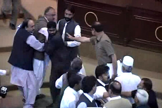 KP Assembly echoes with 'go Imran go' and 'go Nawaz go' chants