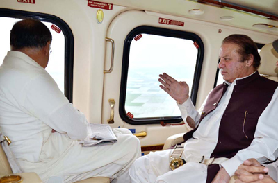 PM Nawaz visits flood-hit areas in Azad Kashmir 