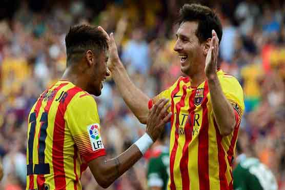 Football: Neymar double continues Barca's perfect start