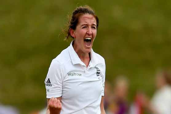England women's fast bowler stars in men's league