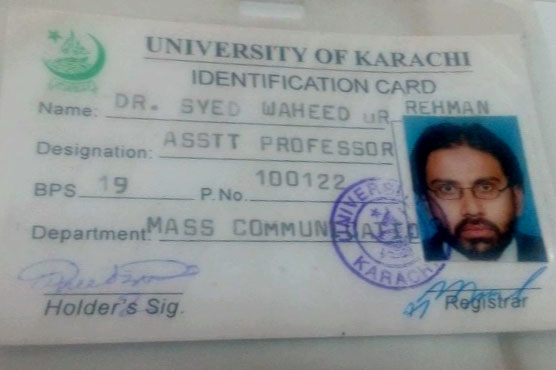 Karachi University professor gunned down in Federal B. area