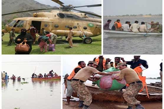 Army active in rescue, relief operations in flood-hit areas