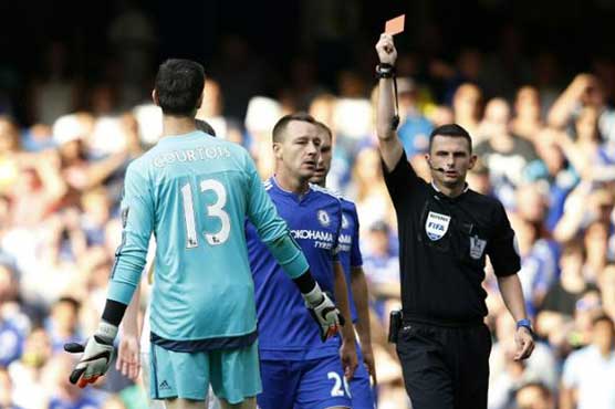 Football: Mourinho bites tongue over Courtois red card