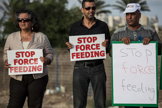 Israeli Arabs rally for hunger strike Palestinian 