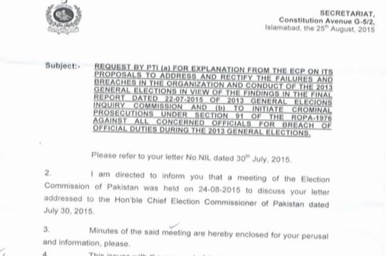 ECP refuses to respond to Imran Khan's questions