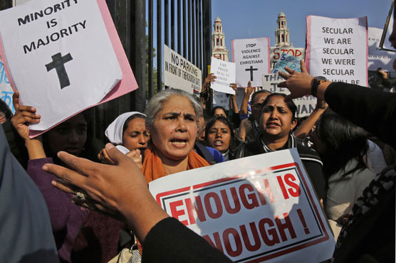 Indian police detain dozens protesting attacks on churches