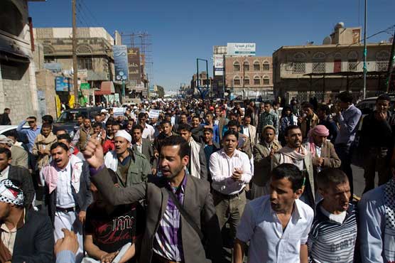 Thousands march in Yemen to protest rebel takeover