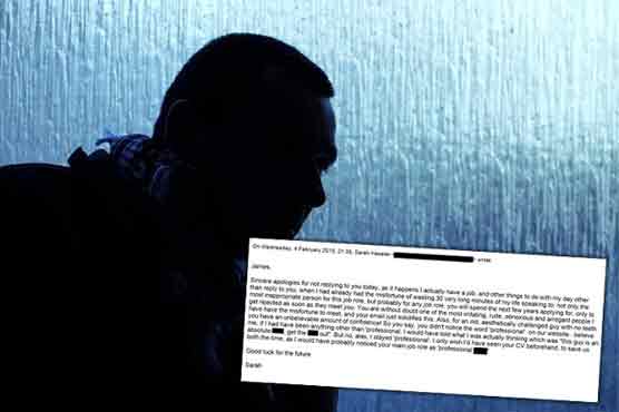 Jobseeker receives foul-mouthed rejection email