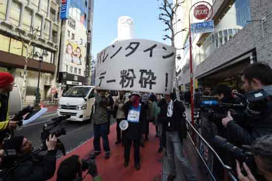 Japan killjoys protest Valentine's 'love capitalists'