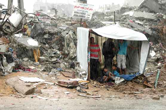 Gaza's ruined homes offer little shelter from storm