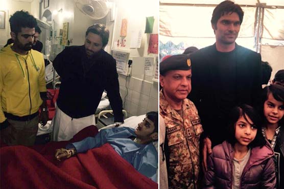 Pakistan team players visit APS Peshawar carnage victims