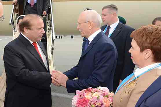 PM Nawaz reaches Russia to attend SCO, BRICS summit