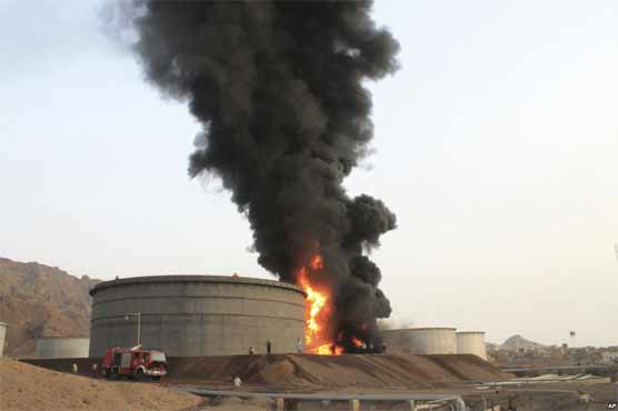 Yemen oil refinery in flames after rebel rocket attack