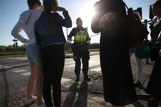 Car explodes at Swedish roundabout killing one