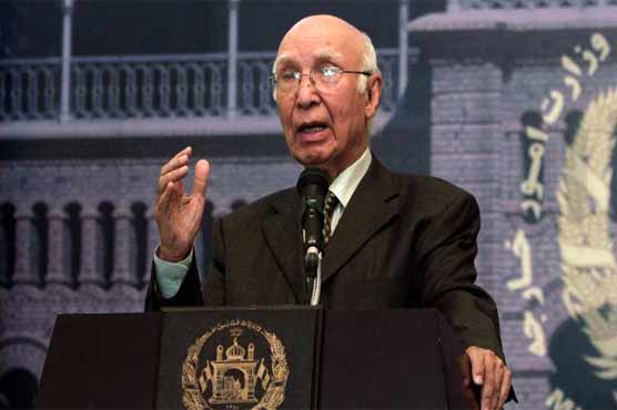 Talks are ongoing with Afghanistan regarding Fazlullah's extradition: Sartaj Aziz