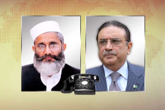 Zardari seeks Sirajul Haq's support for Senate posts