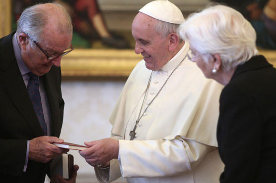 Belgian royals hop in to see Pope Francis