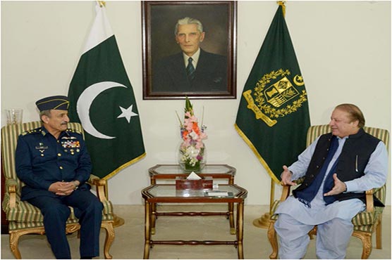 Air Chief Tahir pays farewell call on PM Nawaz