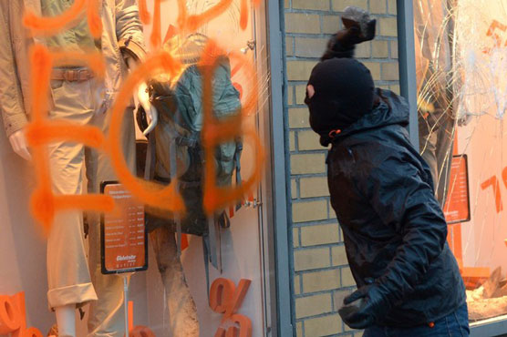 Scores injured in anti-austerity riots against ECB's new HQ