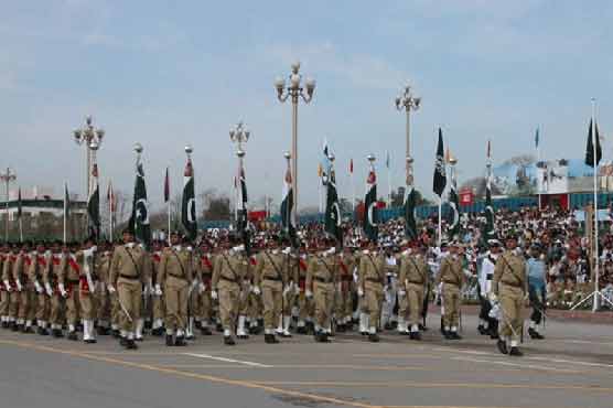 Full dress rehearsal of Pakistan Day parade held