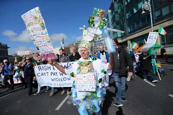 Thousands march against water charge in Irish capital