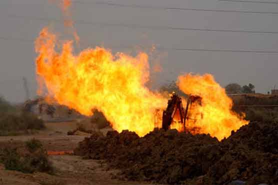 Gas pipeline blown up in Dera Allah Yar 