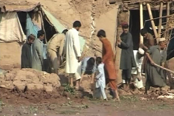 Peshawar: Flood in seasonal nullah destroys two houses in Shahab Khel