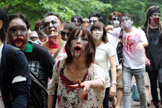 Zombies invade Tokyo park for lurch of the living dead