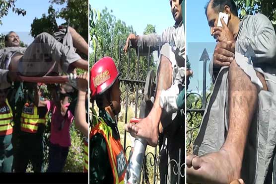 Sahiwal: Criminal caught in police chase after rod passes through leg