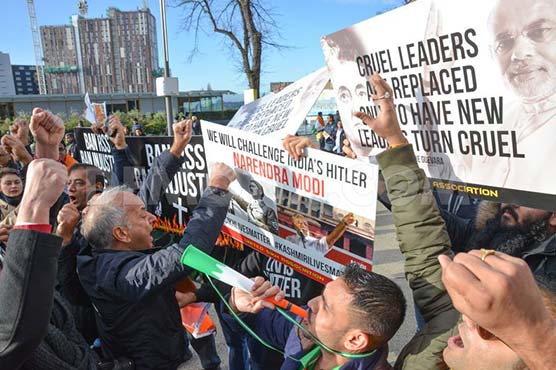 Protests mark Modi's address at Wembley