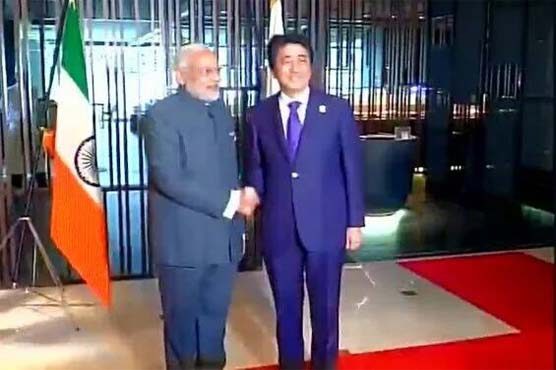 Indian flag hung upside down as Modi shakes hand with Japanese counterpart