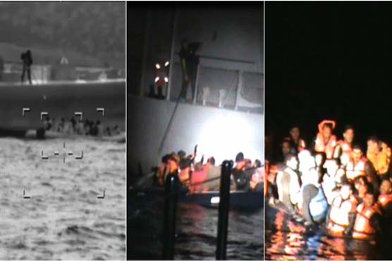 Video shows Greek coast guard trying to sink Syrian refugee boat