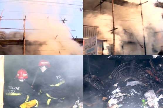 Fire in Rawalpindi plaza slightly injures five people