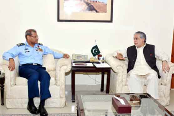 PAF chief meets Ishaq Dar