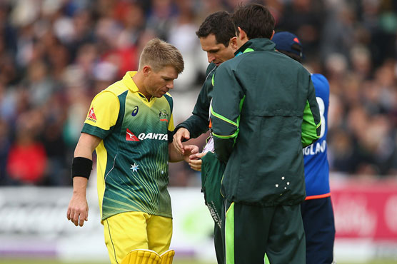Warner out of England ODI series with thumb injury