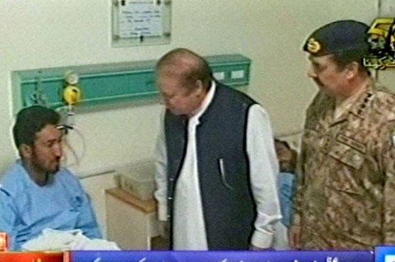 Badaber attack: PM, COAS, Air Chief visit wounded personnel at hospital