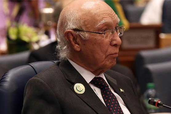 Pakistan committed to finding just and peaceful resolution of Kashmir issue: Sartaj Aziz