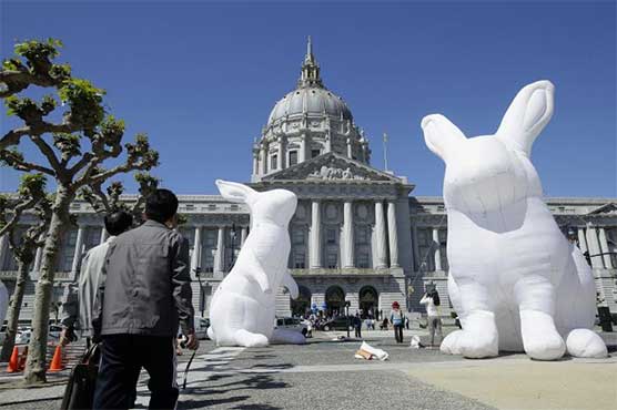 24-hour guard service for huge inflatable bunny art exhibit