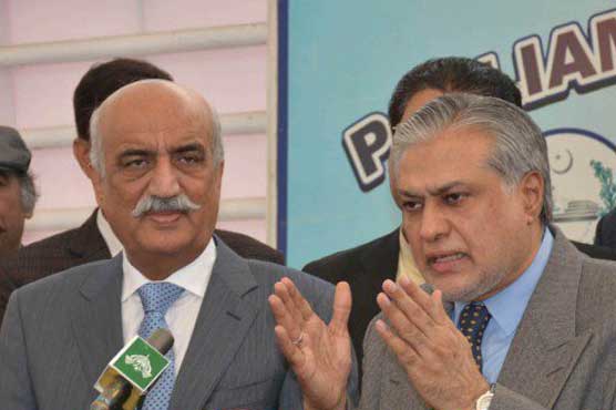 Ishaq Dar assures Opposition Leader of writing to CJP for Panama leaks probe