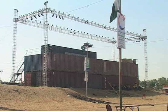Containers yet to be cleared at Bagh-e-Jinnah after PSP rally