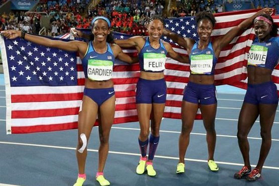 Olympics: Felix-fired US win women's 4x100m relay
