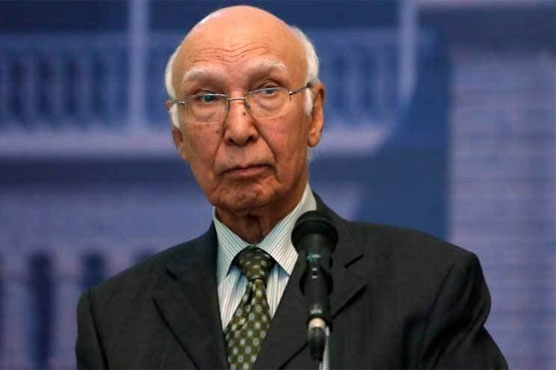 Sartaj Aziz asks Afghanistan to avoid 'baseless' allegations against Pakistan