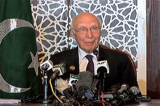 Ashraf Ghani's statement meant to please India: Sartaj Aziz