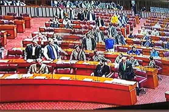 Opposition protests as Daniyal Aziz speaks in NA