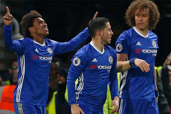 Willian powers Chelsea to record-equalling win