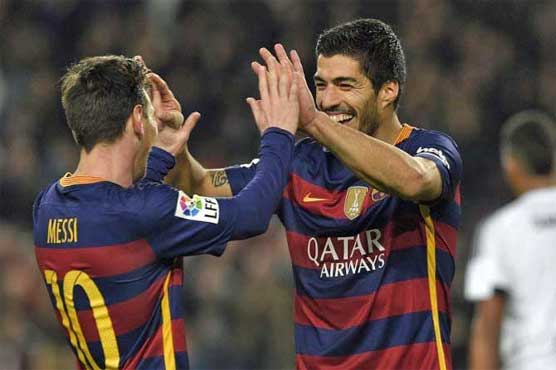 Football: Suarez, Messi hat-tricks hit Neville's Valencia for seven