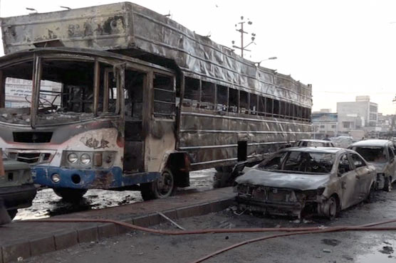 Dozens of motorcycles burnt as electric wires fell on loading truck