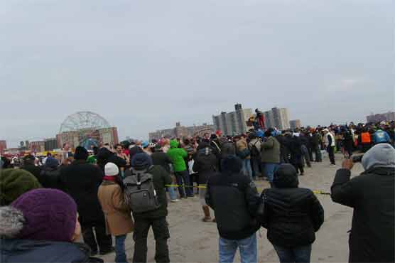 Swimmers splash into 2016 in NYC Polar Bear plunge