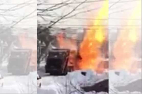 New Jersey: Garbage truck blows 'like missile' in fiery explosion