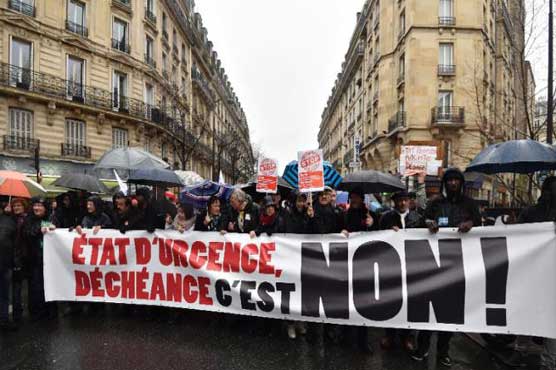 Thousands rally in Paris over extending state of emergency
